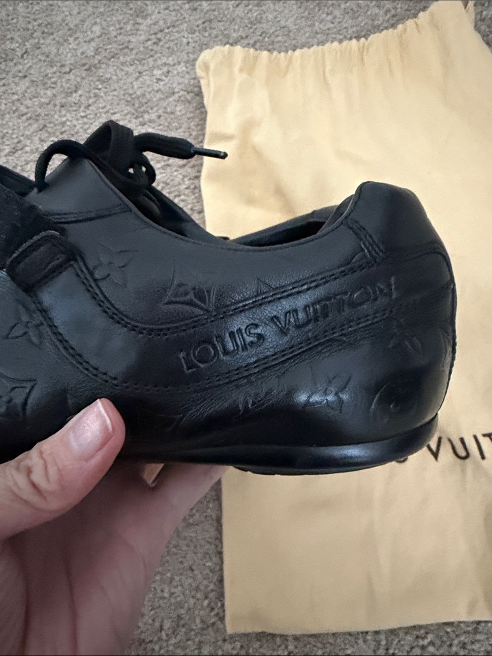 Louis Vuitton Black Leather Men’s Sneaker with Strap - Picture 5 of 7